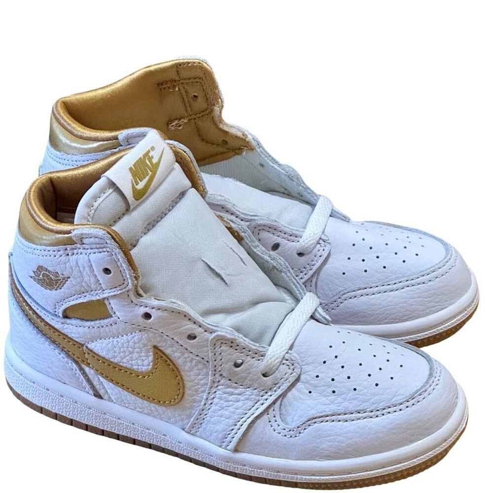 Air Jordan 1 Retro High OG Metallic Gold Toddler 10C FD2598-107 New Box